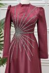2838 Güz Elbise Bordo