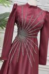 2838 Güz Elbise Bordo
