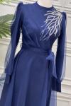 2848 Alagül Elbise Lacivert