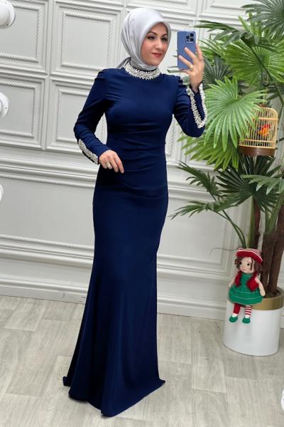 2850 Elbise İndigo