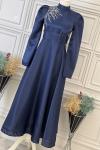 2855 Loya Elbise Lacivert