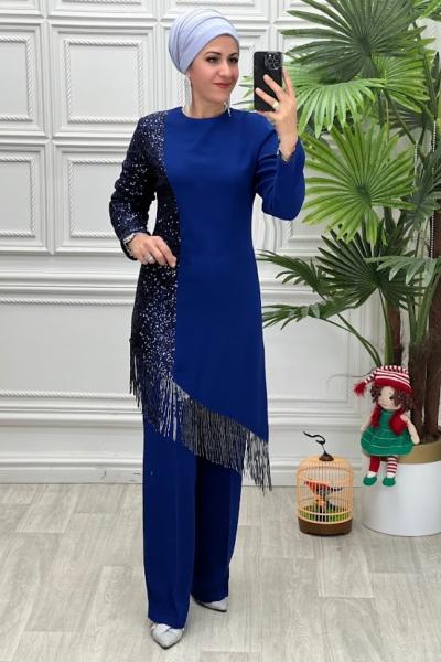 2883 Tunik Takım İndigo