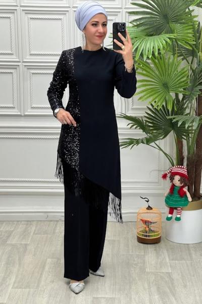 2883 Tunik Takım Siyah