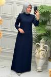 3001b Elbise Lacivert