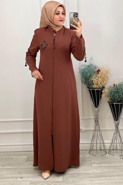 3006 Çınar Yapraklı Kolu Şerit Ferace Kiremit Kiremit