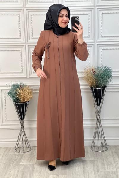 3009 Dikiş Parçalı Ferace  Soğan