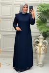 3011B Elbise Lacivert
