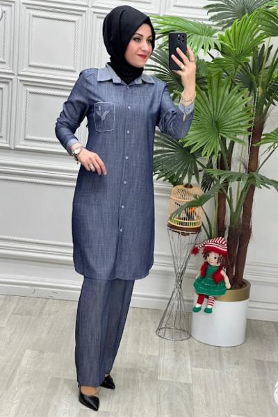 3012 Tunik Takım Mavi