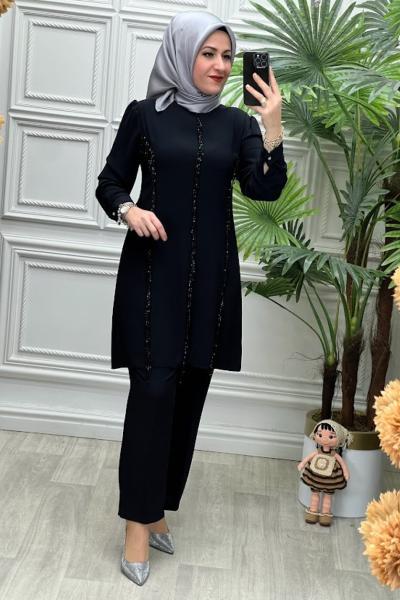3015 Tunik Takım Siyah
