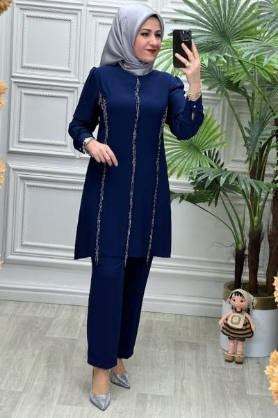 3015 Tunik Takım İndigo