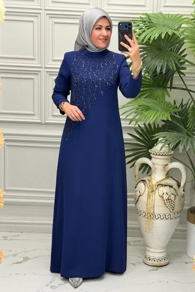3019b Elbise İndigo