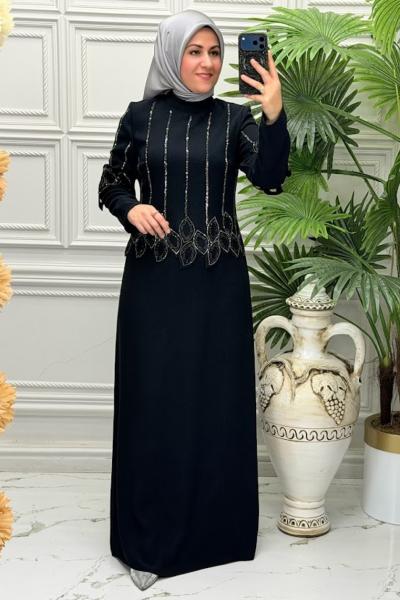 3022 Elbise  Siyah