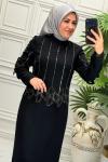 3022 Elbise  Siyah