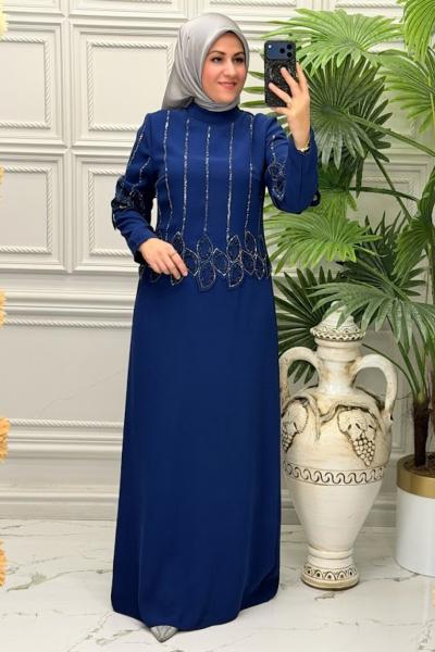 3022 Elbise  İndigo