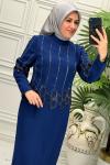 3022 Elbise  İndigo