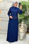 3022 Elbise  İndigo