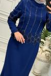 3022 Elbise  İndigo