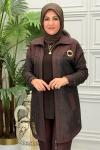 3034B Tunik Takım Kahverengi