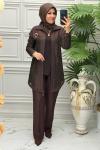 3034B Tunik Takım Kahverengi