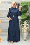 3054 Elbise Lacivert
