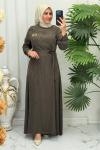 3057 Elbise Kahverengi