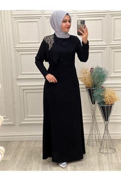 3058 Omuz Taşlı Elbise Diğer