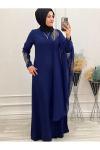 3065 Pelerinli Elbise İndigo Diğer