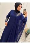 3065 Pelerinli Elbise İndigo Diğer