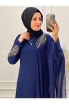 3065 Pelerinli Elbise İndigo Diğer