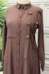 3066 Elbise Kahverengi