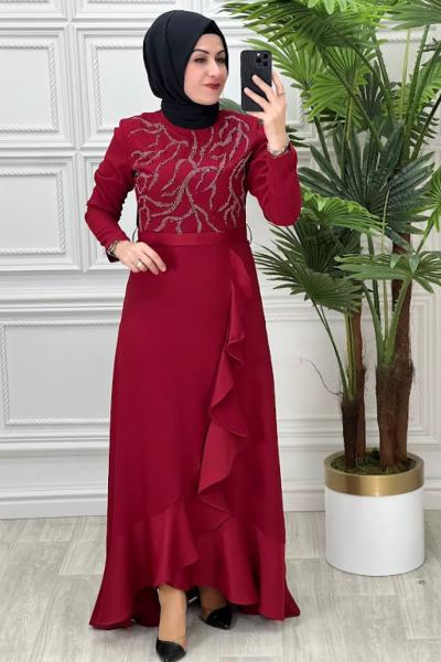 3103 Akasya Elbise Kırmızı