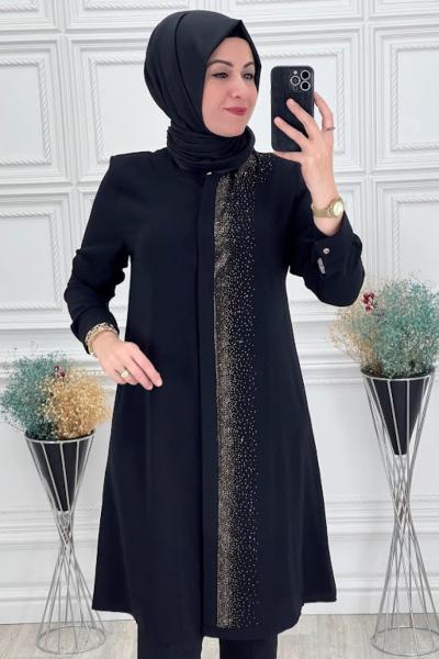 3105Y Altın tunik  Siyah