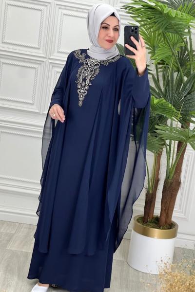 3106 Açelya Elbise Lacivert