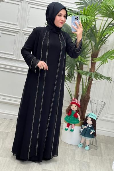 3111 Nesrin  Elbise Siyah