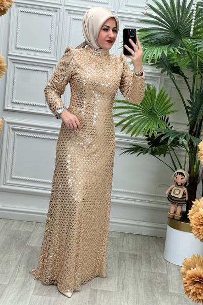 3121 Elbise Gold