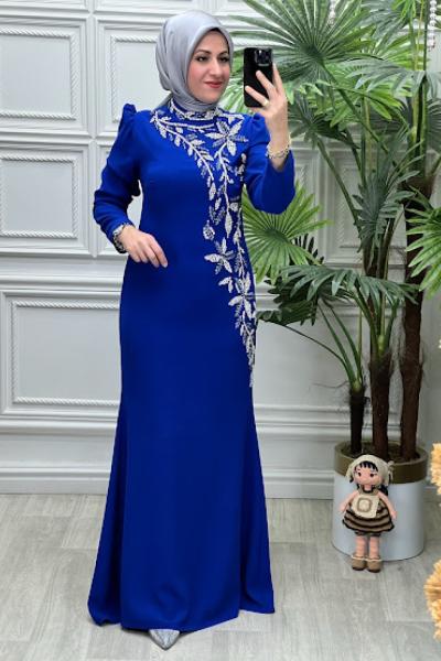 3135 Elbise Saks Mavisi