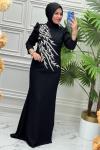 3145 Elbise  Siyah