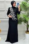 3145 Elbise  Siyah