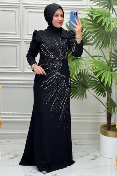 3146 Elbise  Siyah