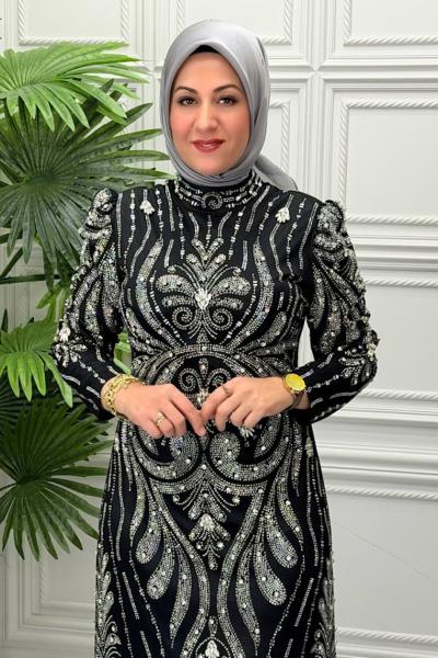 3157B Elbise  Siyah
