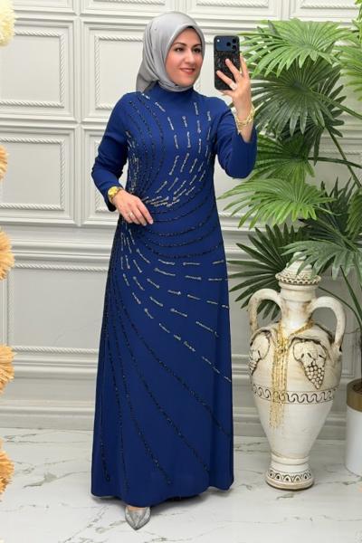 3163 Elbise İndigo
