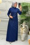 3163 Elbise İndigo