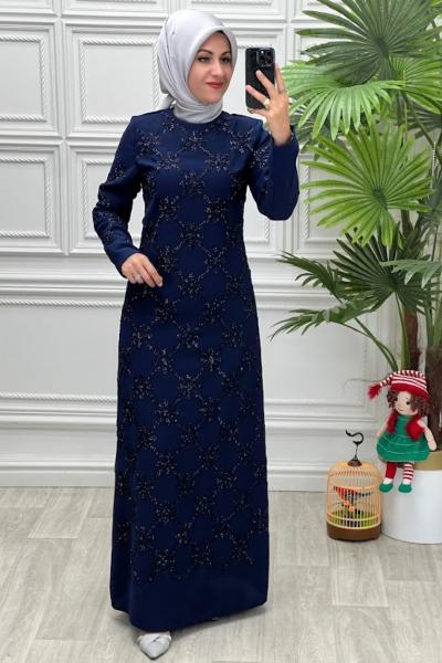 3172 Elbise Lacivert