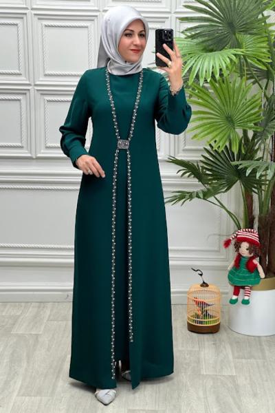 3175 Elbise Zümrüt