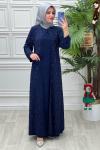 3184 Elbise Lacivert