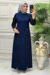 3188 Elbise Lacivert