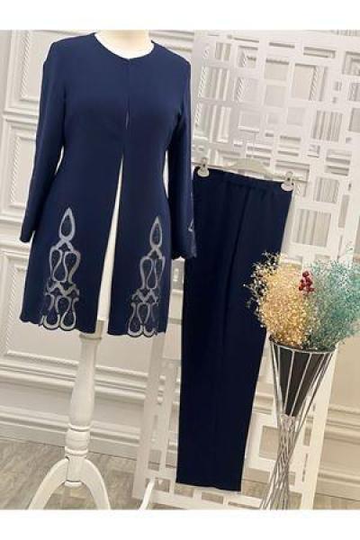 3302 Anne 3 Lü Takım Lacivert Diğer