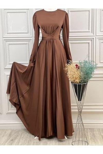 3368  Rosa Elbise Kahverengi
