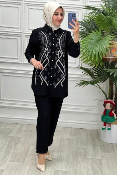 33827 Tunik Takım Siyah