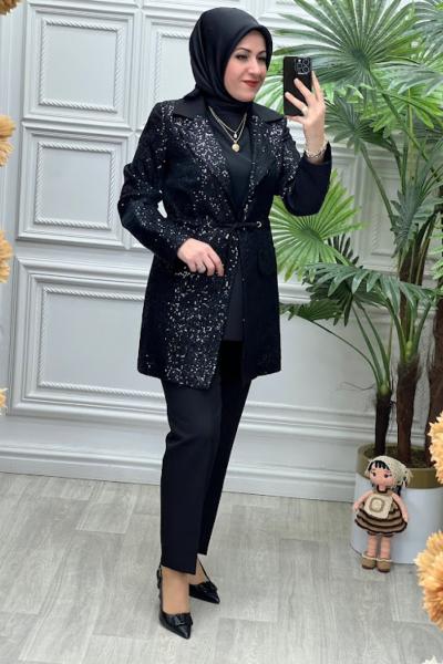 3387 Tunik Takım Siyah